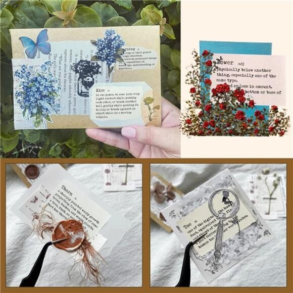 800pcs Vintage Scrapbook Paper,Mini Dictionary Scrapbooking Paper for Journaling - Picture 4 of 7